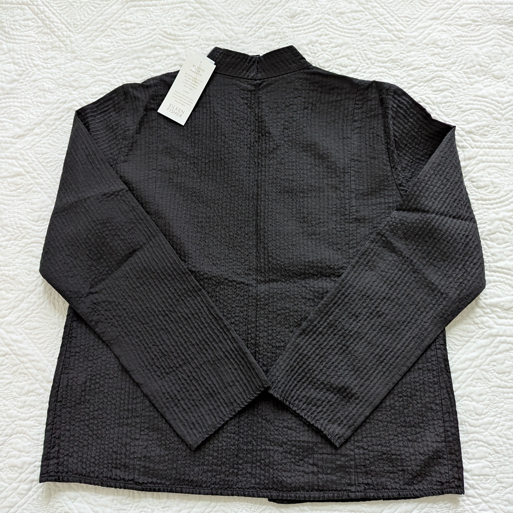 Eileen Fisher Black Quilted Silk Habutai - Picture 11 of 11